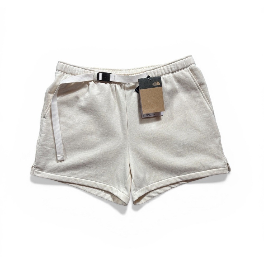 The North Face Women's Heritage Patch Shorts Gardenia White Belted Medium -1630